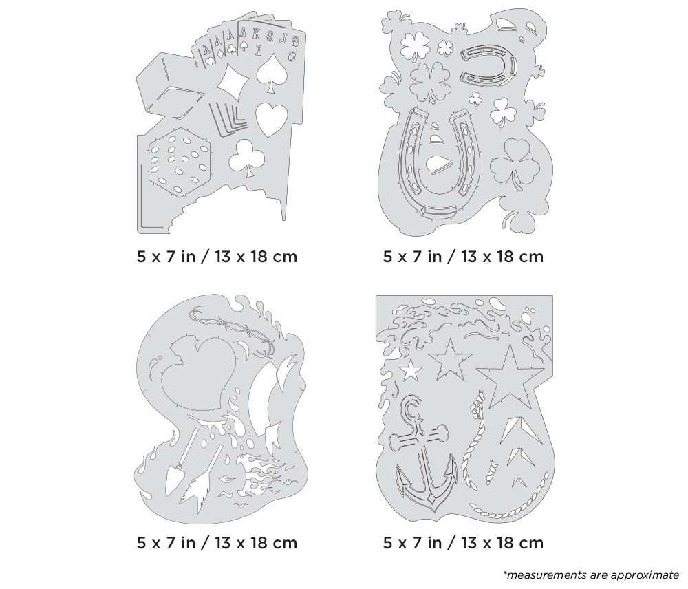 Iwata Artool Blasted FX Mini Series Set Freehand Airbrush Template by Ryan 