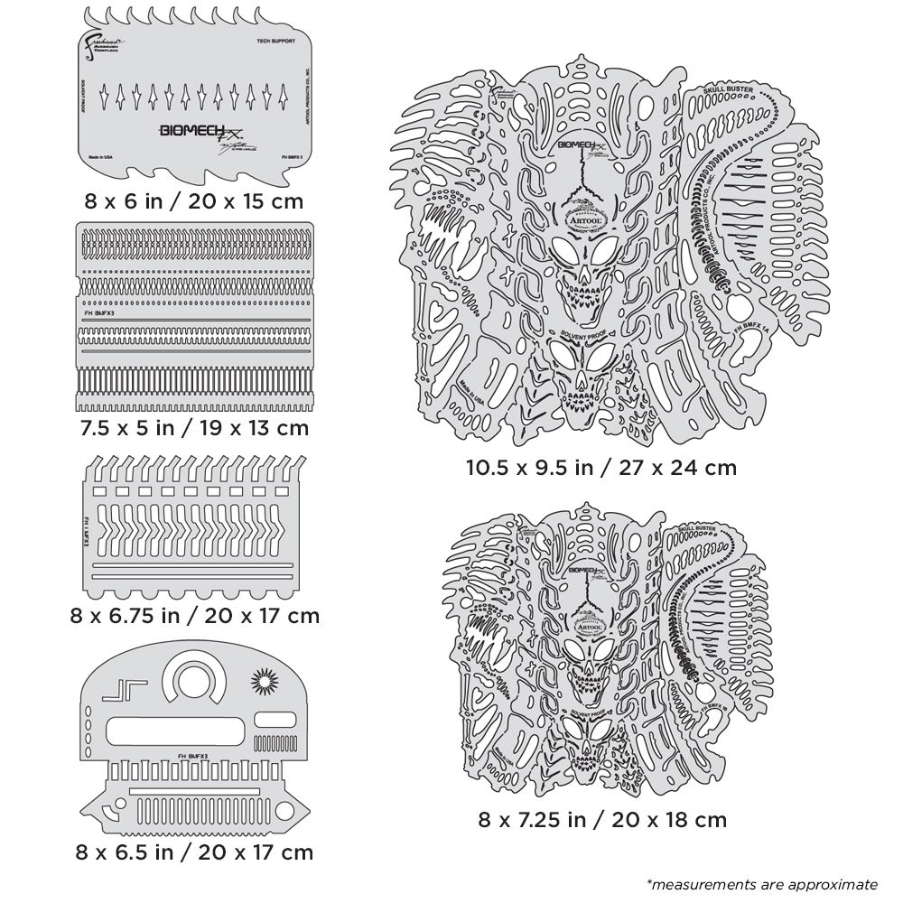 Iwata Artool Biomech FX Skull Buster Freehand Airbrush Template