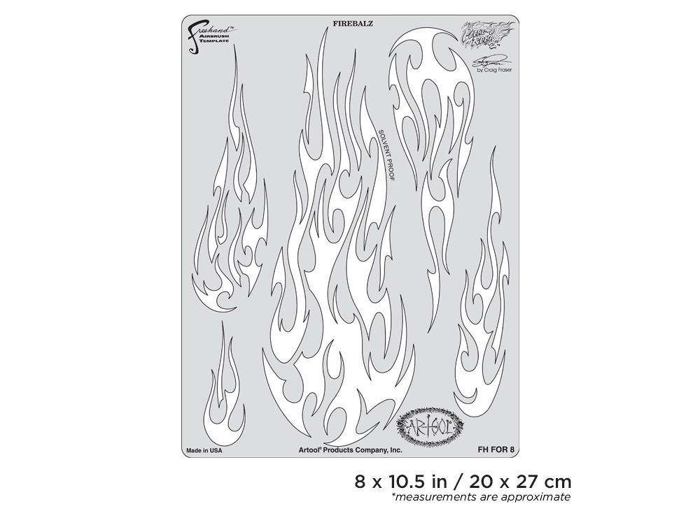 Iwata Artool Flame-o-rama 2 Firebalz Freehand Airbrush Template