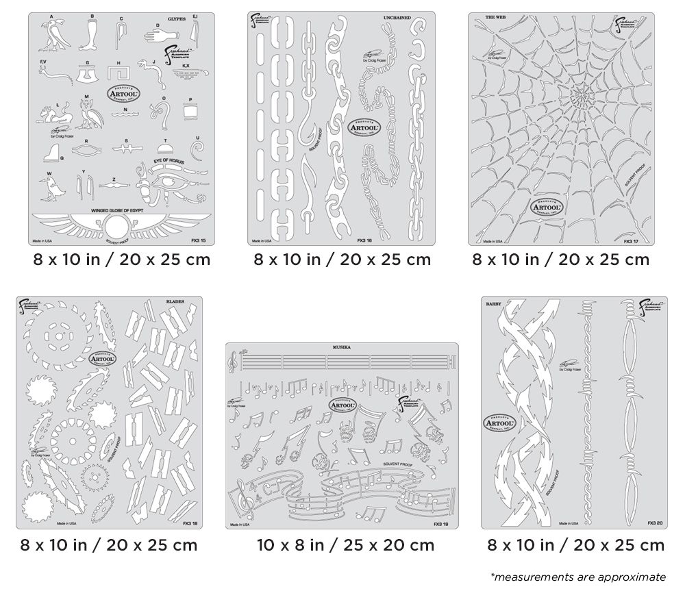Iwata Artool FX4 Set Freehand Airbrush Template by Craig Fraser