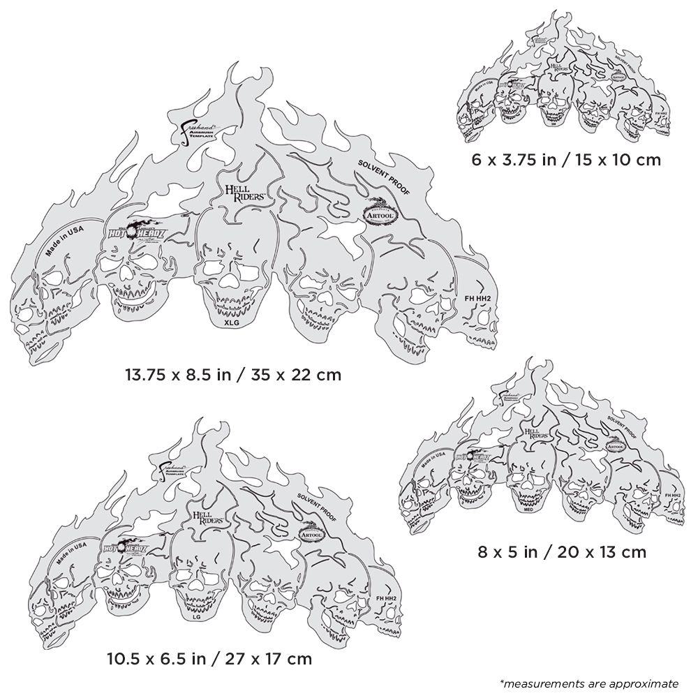 Iwata Artool Hot Headz Hell Riders Freehand Airbrush Template