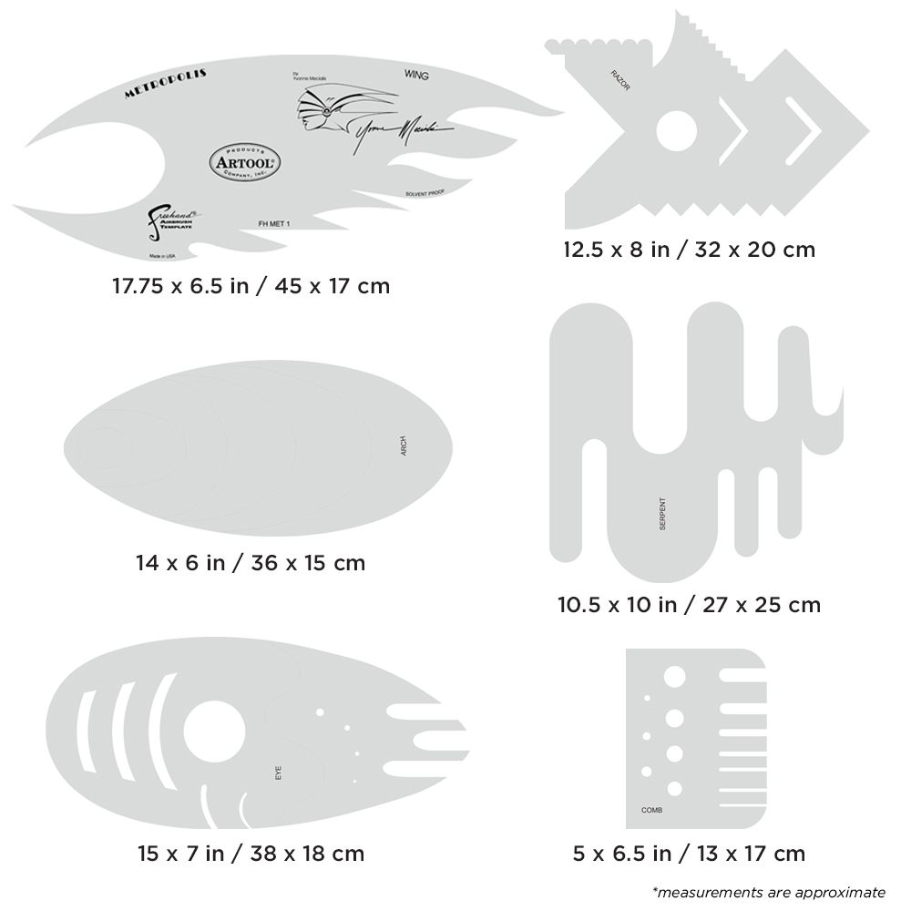 Iwata Artool Metropolis Freehand Airbrush Template