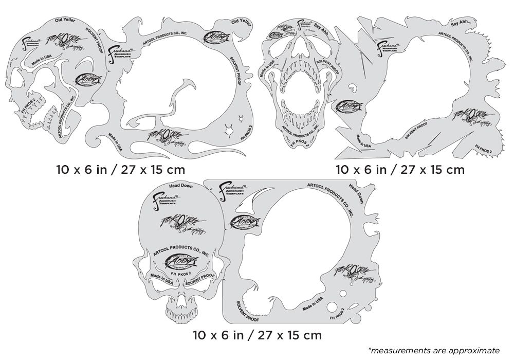 Iwata Artool Pack o' Skullz 2 Freehand Airbrush Template