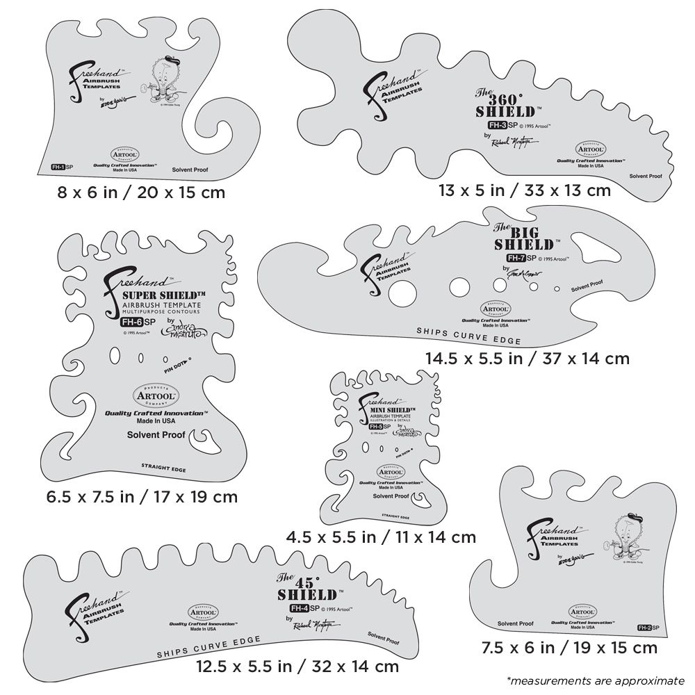 Iwata Artool The Essential Seven Set Freehand Airbrush Template