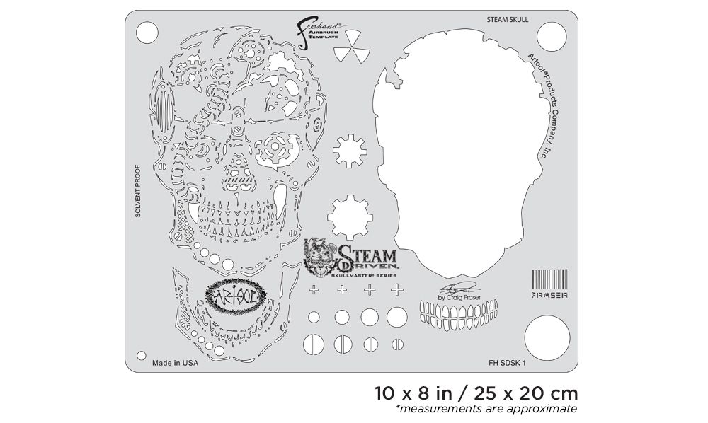 Iwata Artool Steam Driven Steam SkullFreehand Airbrush Template