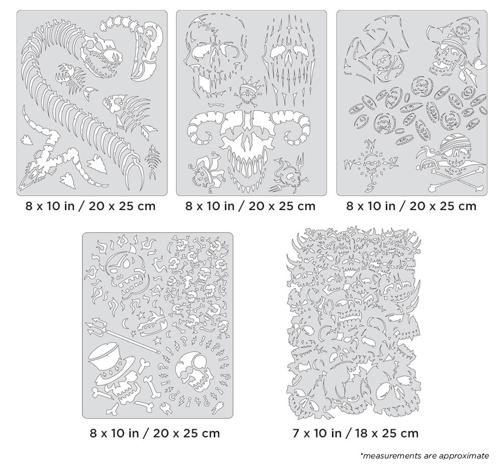 Iwata Artool Curse of Skullmaster Set Freehand Airbrush Template