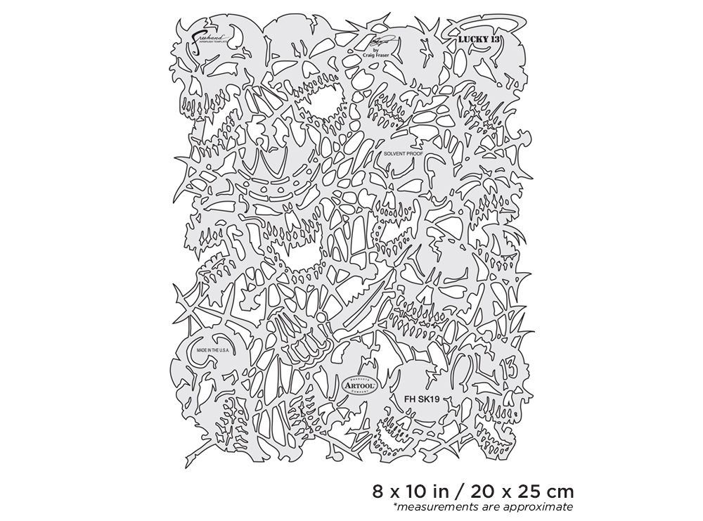 Iwata Artool Return of Skullmaster Lucky 13 FH Airbrush Template