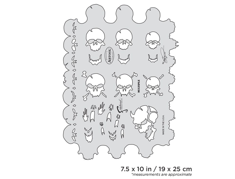 Iwata Artool Skullmaster Multiple Freehand Airbrush Template