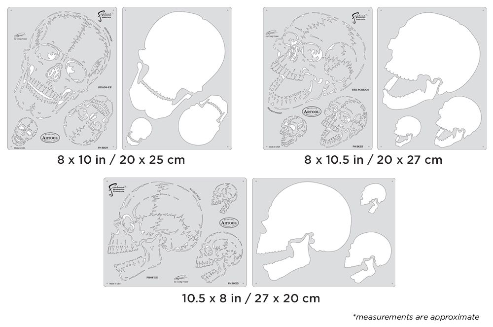 Iwata Artool Horror of Skullmaster SetFreehand Airbrush Template