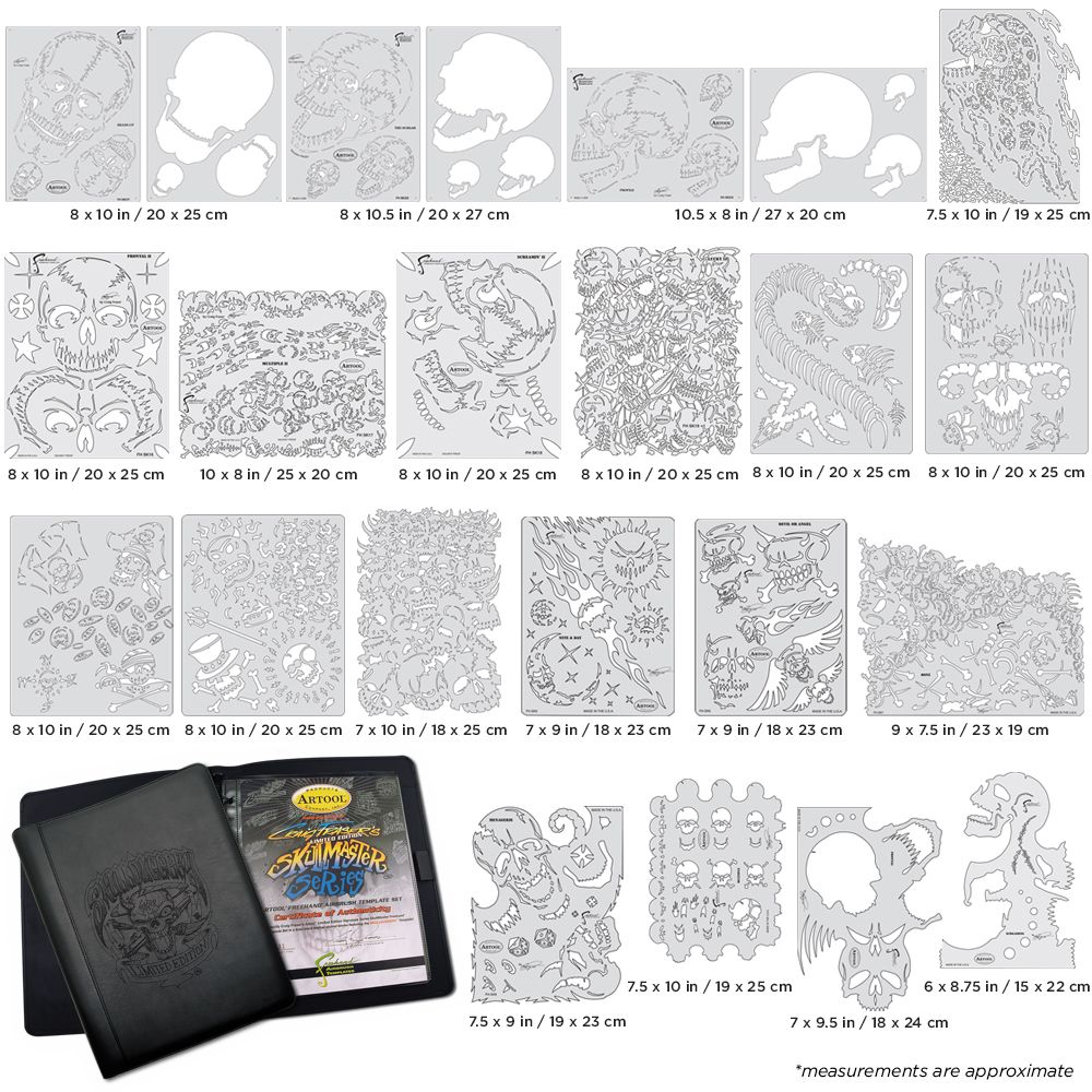 Iwata Artool Skullduggery Set Freehand Airbrush Template