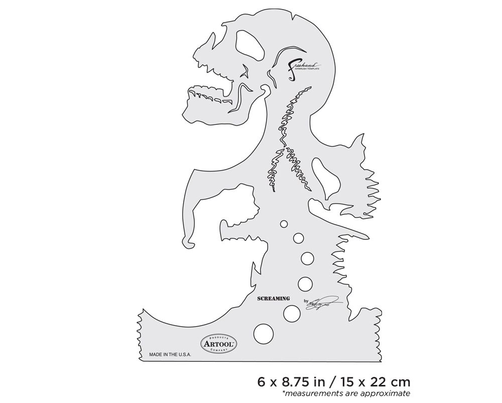 Iwata Artool Skullmaster Screaming Freehand Airbrush Template