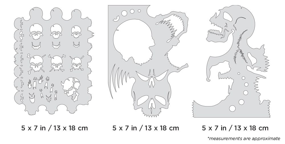 Iwata Artool Skullmaster Mini Series Set Freehand Airbrush Templ