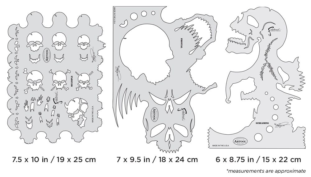 Iwata Artool Skullmaster Set Freehand Airbrush Template