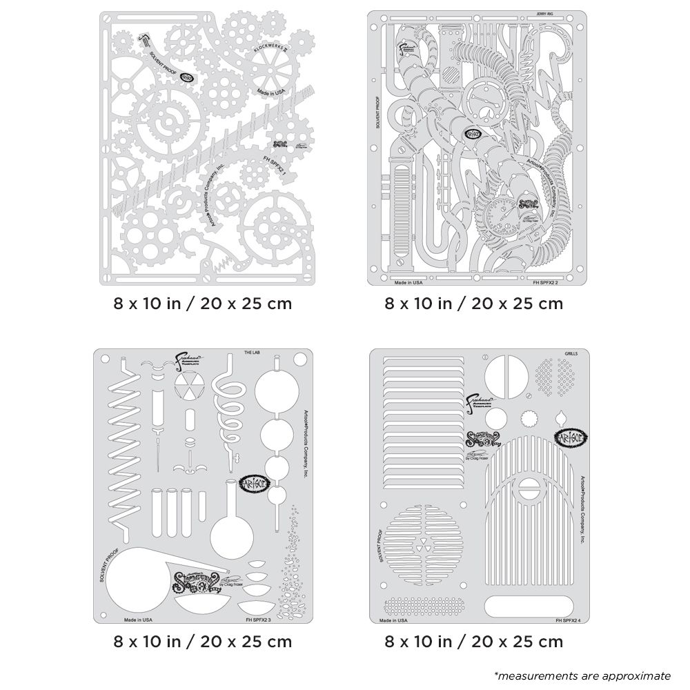 Iwata Artool Steampunk FX2 Set Freehand Airbrush Template