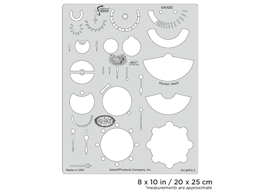 Iwata Artool Steampunk FX Gauges Freehand Airbrush Template