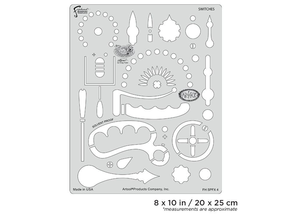 Iwata Artool Steampunk FX Switches Freehand Airbrush Template