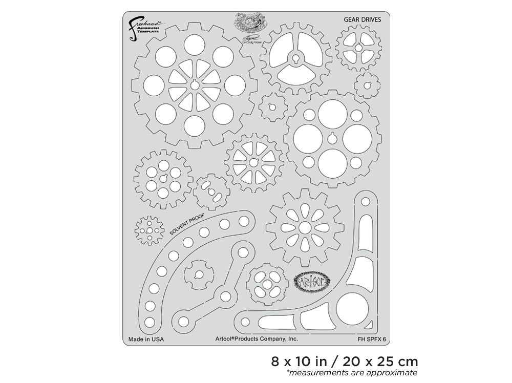 Iwata Artool Steampunk FX Gear Drives Freehand Airbrush Template