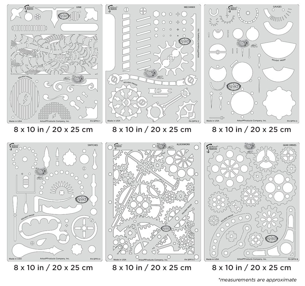 Iwata Artool Steampunk FX Set Freehand Airbrush Template