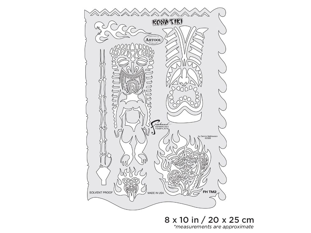 Iwata Artool Tiki Master Kona Tiki Freehand Airbrush Template