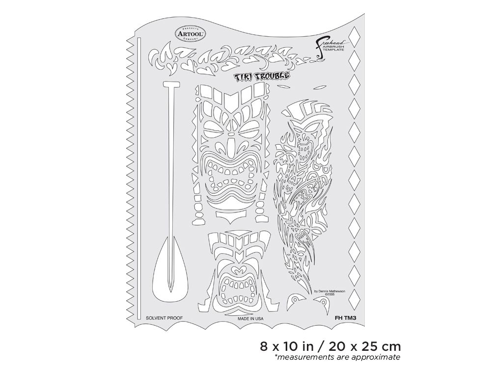 Iwata Artool Tiki Master Tiki Trouble Freehand Airbrush Template