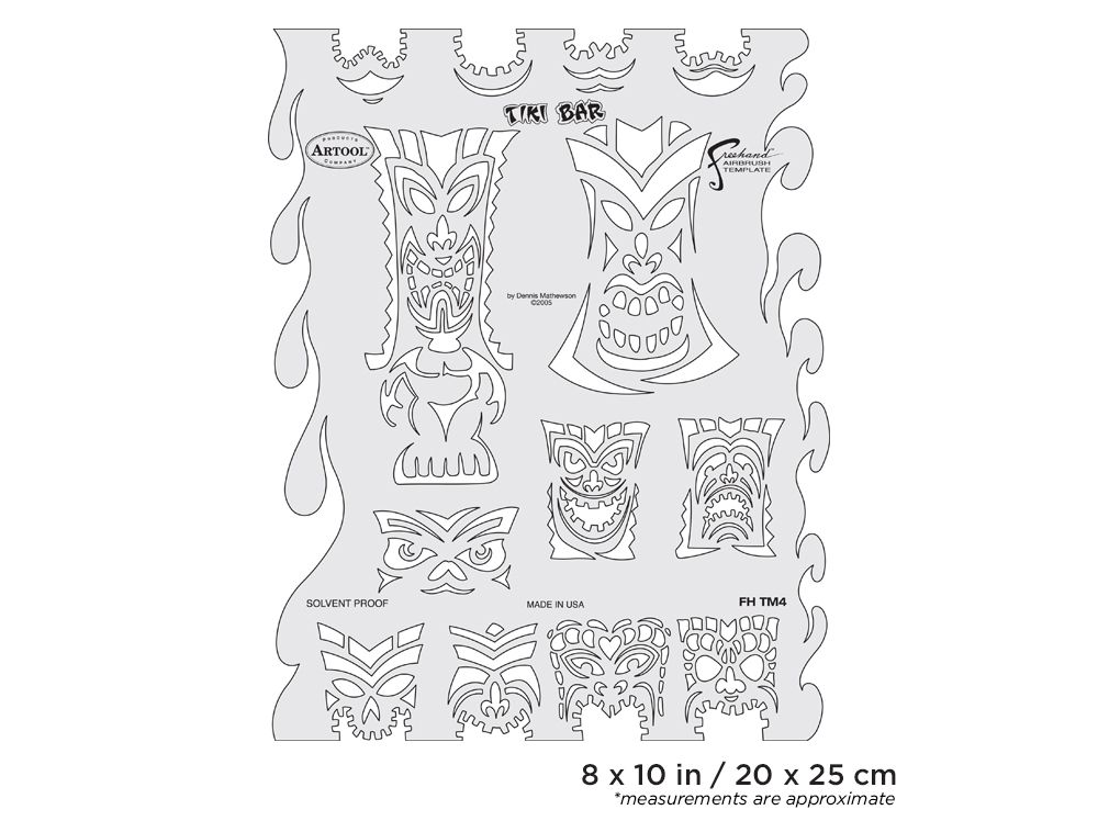 Iwata Artool Tiki Master Tiki Bar Freehand Airbrush Template