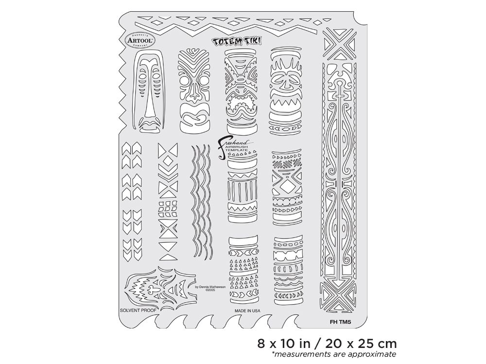 Iwata Artool Tiki Master Totem Tiki Freehand Airbrush Template