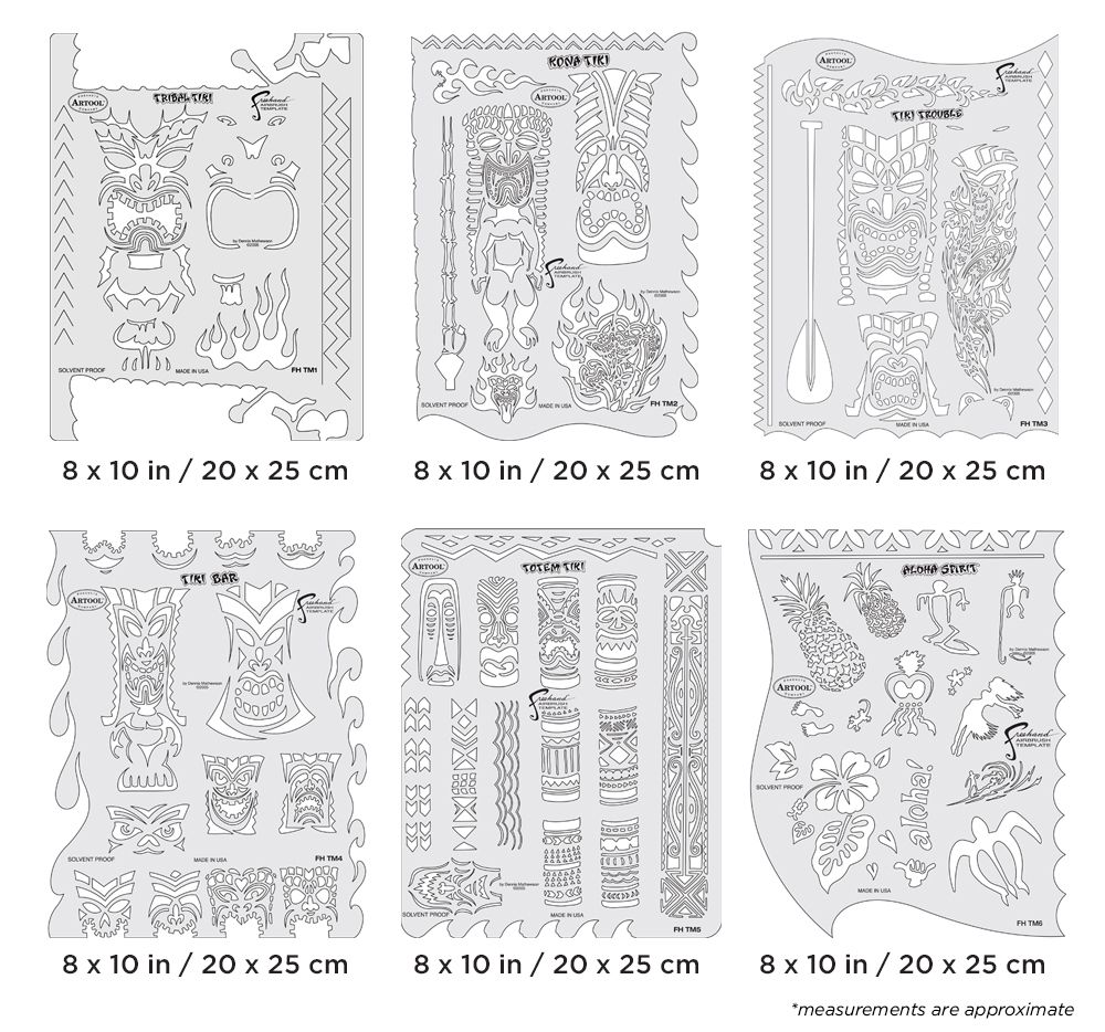 Iwata Artool Tiki Master Freehand Airbrush Template Set