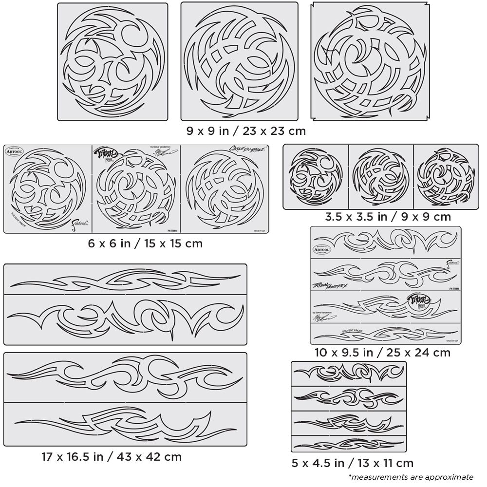 Iwata Artool Tribal Master Freehand Airbrush Template Set