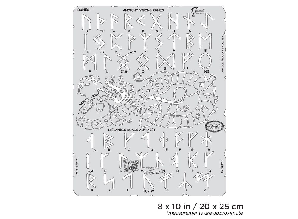 Iwata Artool Viking FX Runes Freehand Airbrush Template