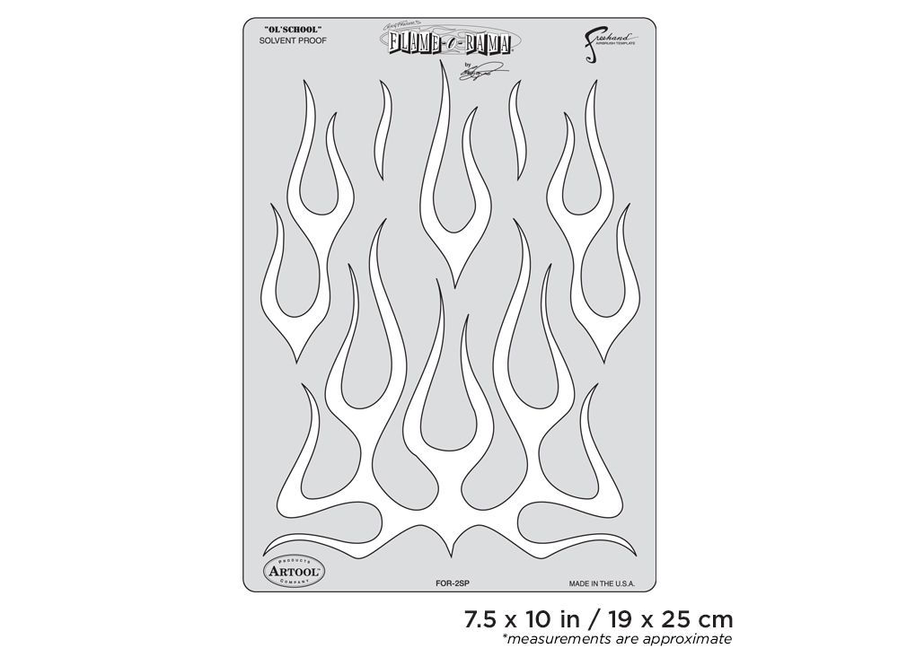 Iwata Artool Freehand Airbrush Templates Flame-o-rama Ol' School