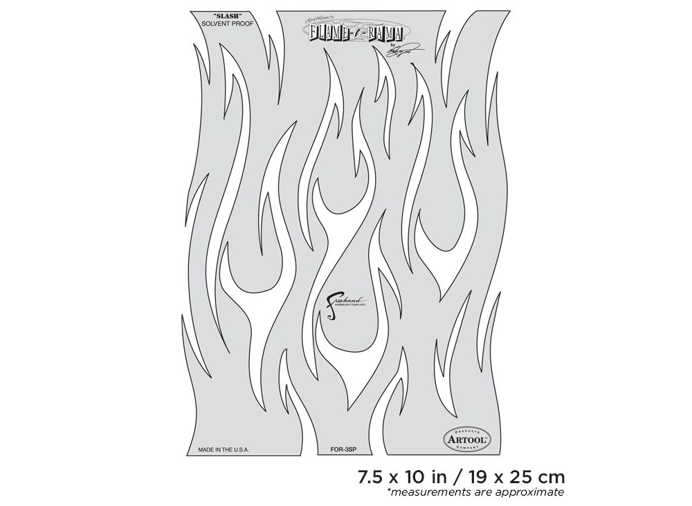 Iwata Artool Freehand Airbrush Templates Flame-o-rama Slash