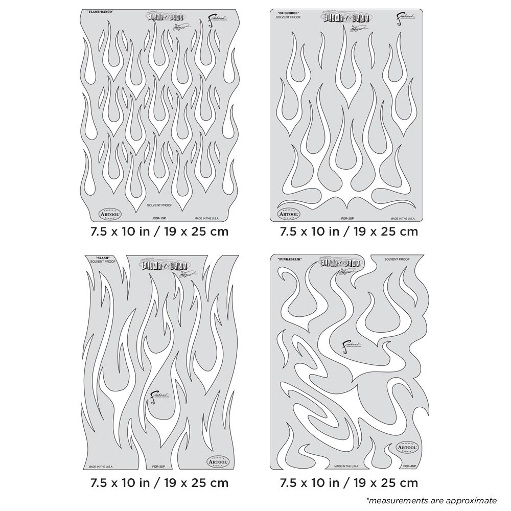 Iwata Artool Flame-O-Rama Freehand Airbrush Template Set