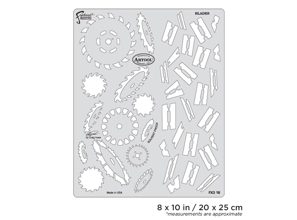 Iwata Artool FX3 Blades Freehand Airbrush Template