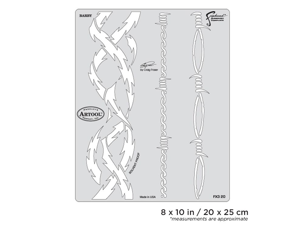 Iwata Artool FX3 Barby Freehand Airbrush Template