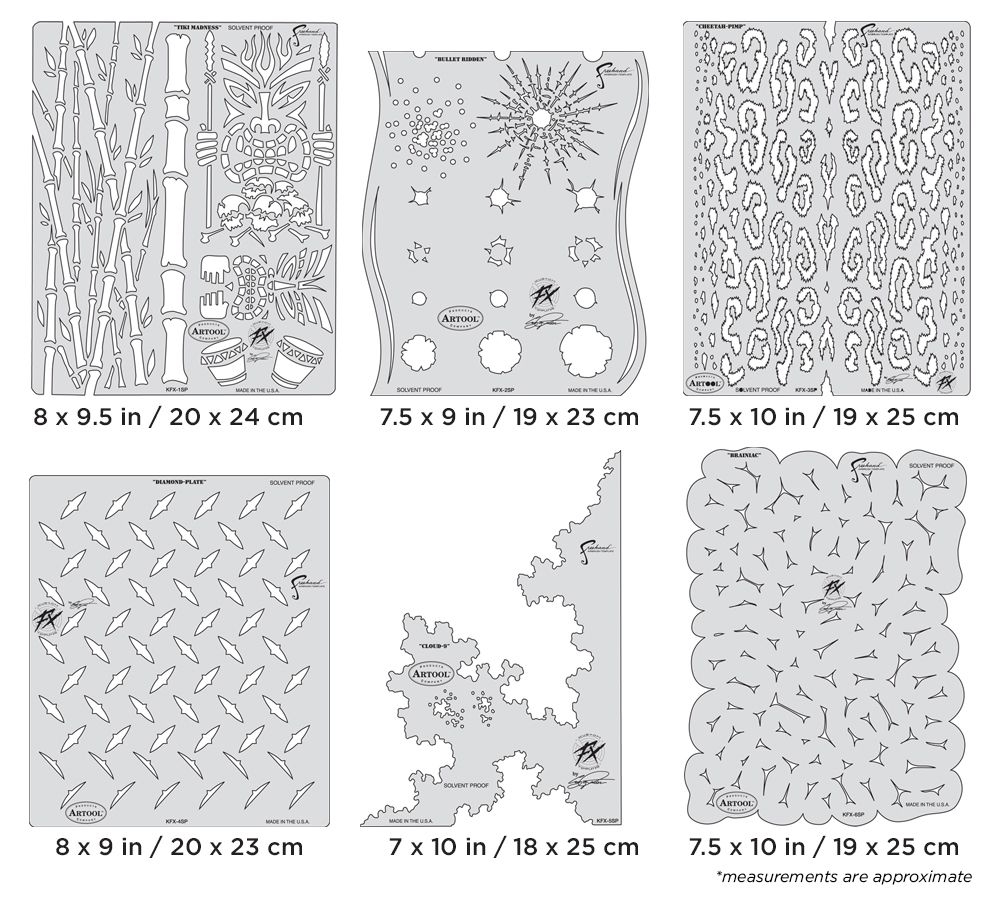 Iwata Artool Kustom FX Freehand Airbrush Template Set