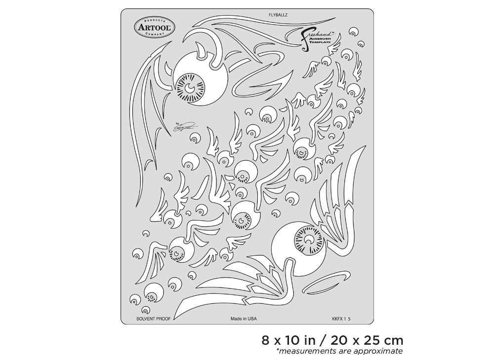 Iwata Artool Kustom Kulture Flyballz Freehand Airbrush Template