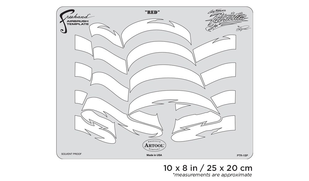 Iwata Artool Patriotica Red Freehand Airbrush Template