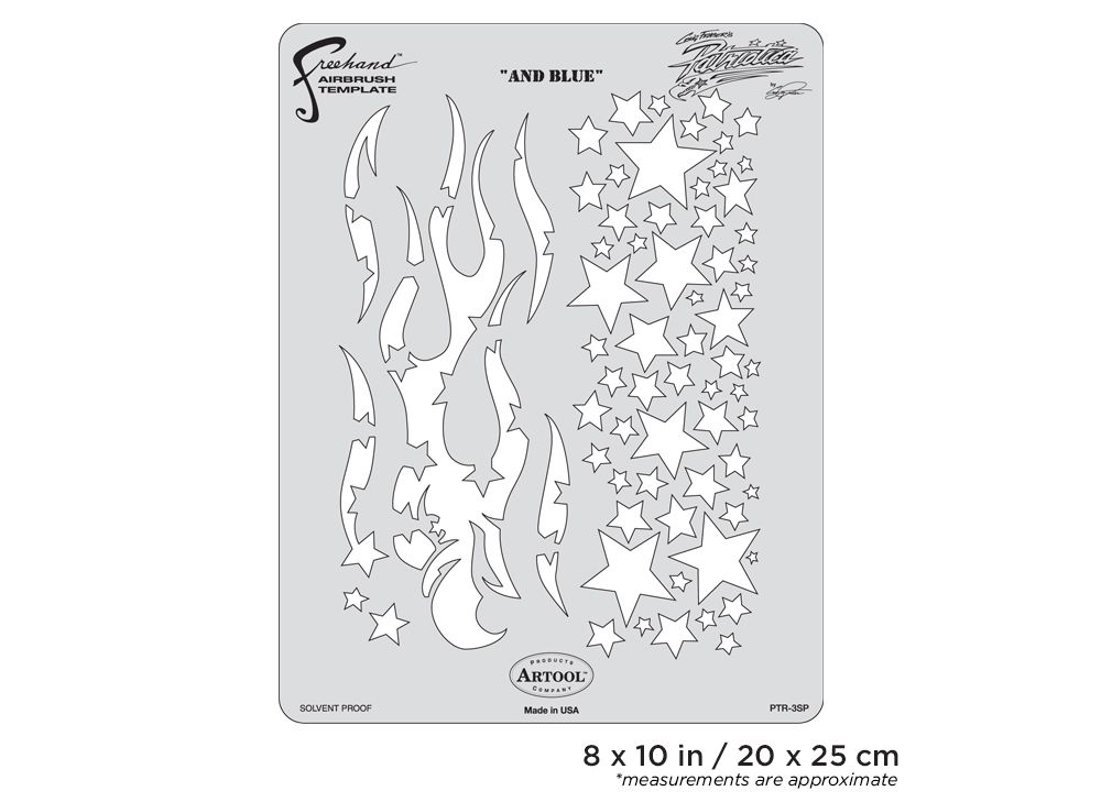 Iwata Artool Patriotica And Blue Freehand Airbrush Template