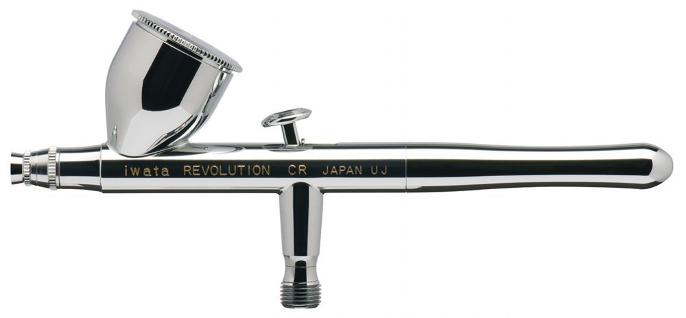 Iwata Revolution HP-CR Gravity Feed Dual Action Airbrush - Click Image to Close