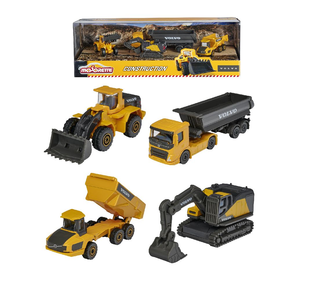 Jada "Majorette" Volvo Construction Giftpack (4) - Click Image to Close