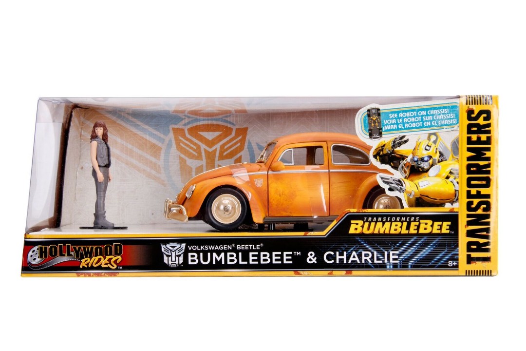 Jada 1/24 "Hollywood Rides" VW Beetle - Bumblebee w Charlie - Click Image to Close