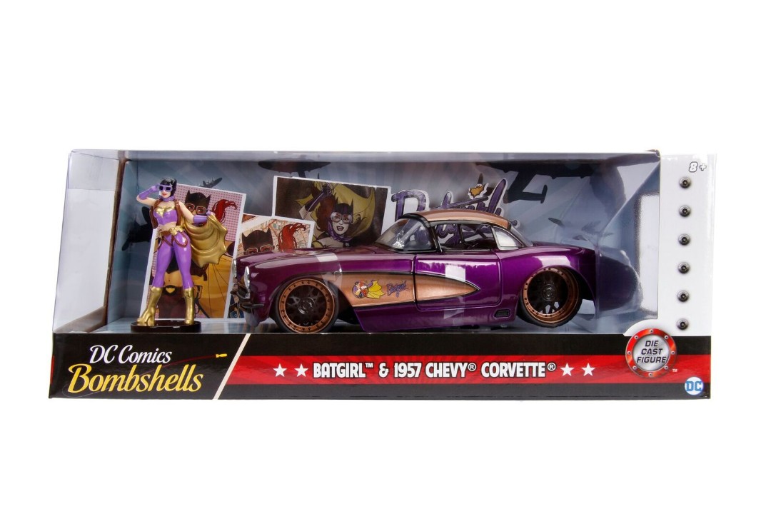 Jada 1/24 "DC Comics Bombshells" 1957 Chevy Corvette w/ Batgirl