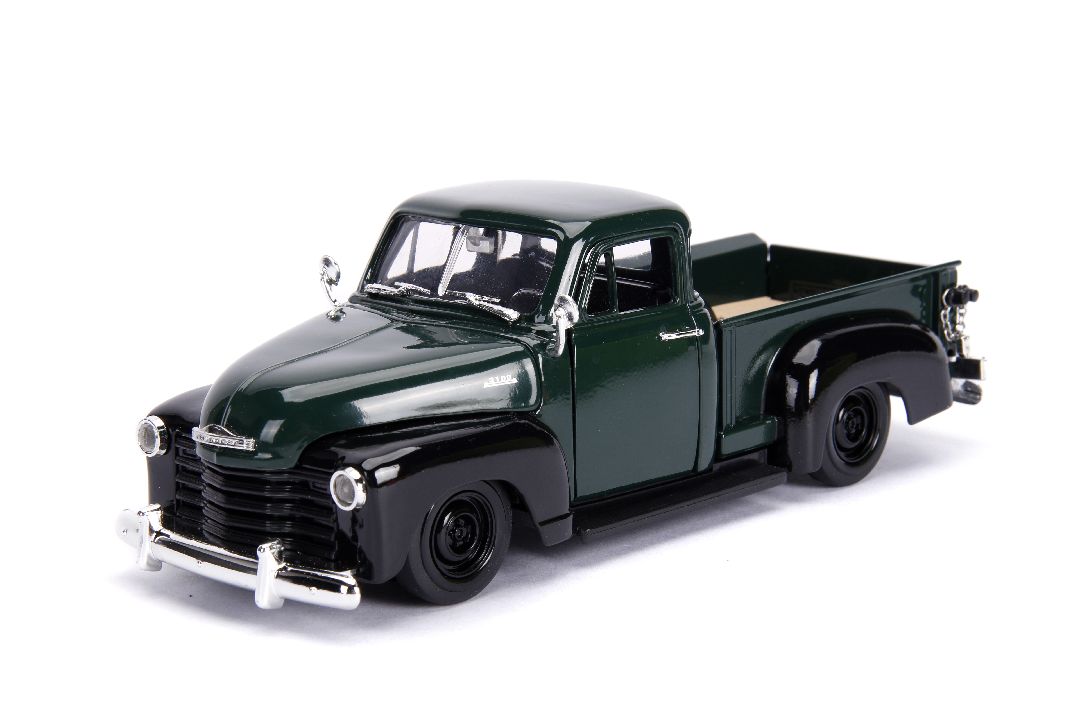 Jada 1/24 "Just Trucks" 1953 Chevy Pickup W/Rack - Dark Green - Click Image to Close