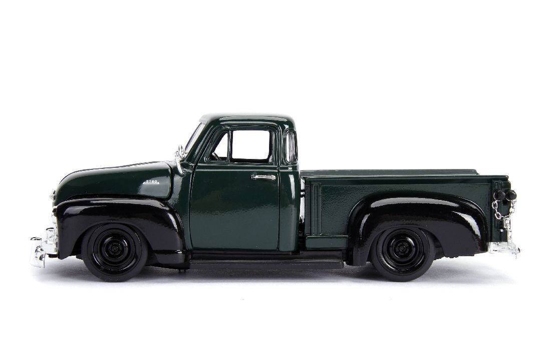 Jada 1/24 "Just Trucks" 1953 Chevy Pickup W/Rack - Dark Green - Click Image to Close