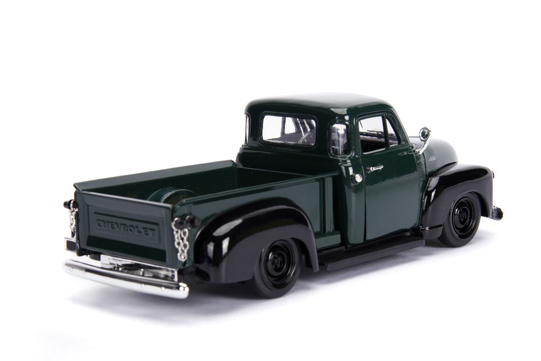 Jada 1/24 "Just Trucks" 1953 Chevy Pickup W/Rack - Dark Green - Click Image to Close