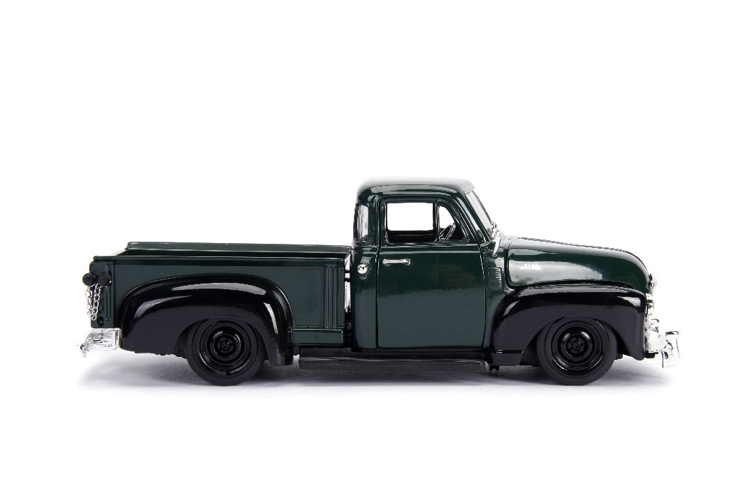 Jada 1/24 "Just Trucks" 1953 Chevy Pickup W/Rack - Dark Green - Click Image to Close