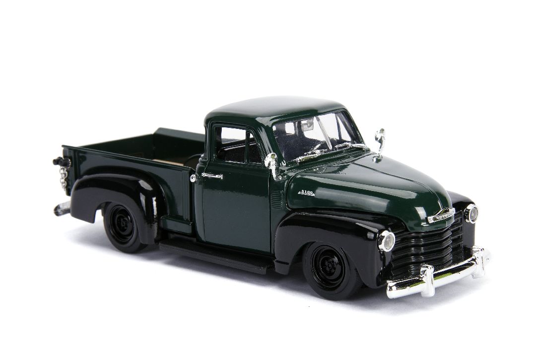 Jada 1/24 "Just Trucks" 1953 Chevy Pickup W/Rack - Dark Green - Click Image to Close