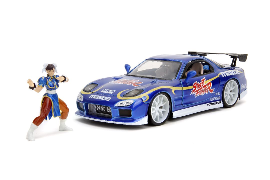 Jada 1/24 "Hollywood Rides" Street Fighter 1993 Rx-7 W/Chun-Li - Click Image to Close