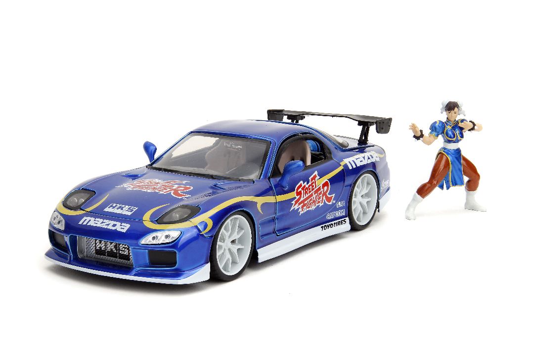 Jada 1/24 "Hollywood Rides" Street Fighter 1993 Rx-7 W/Chun-Li - Click Image to Close