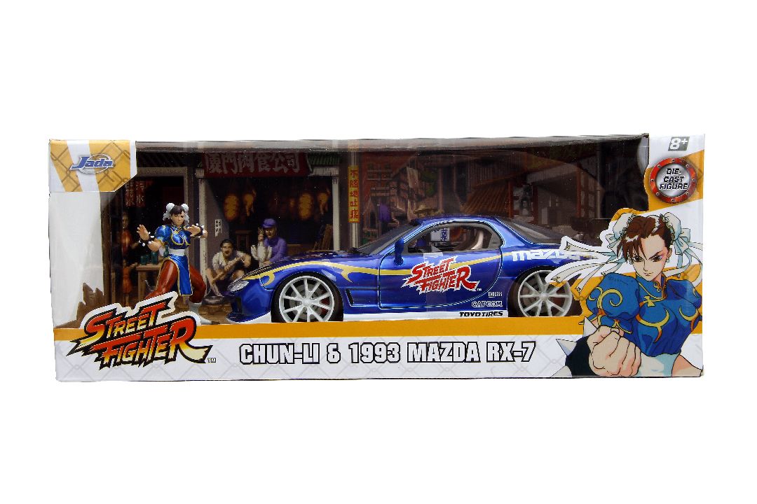 Jada 1/24 "Hollywood Rides" Street Fighter 1993 Rx-7 W/Chun-Li